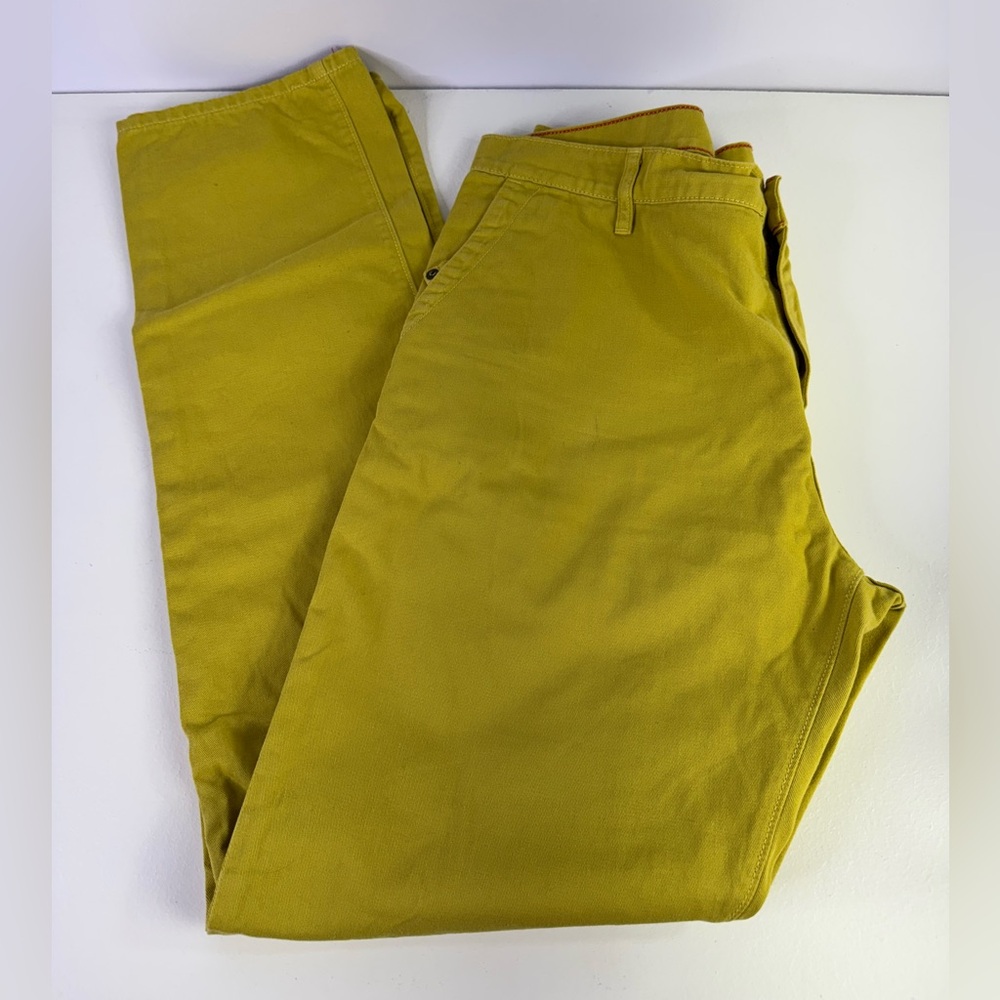RALEIGH Denim Workshop Jones Stretch Tapered Pants Mens Green Khaki Pant 34
